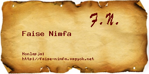 Faise Nimfa névjegykártya